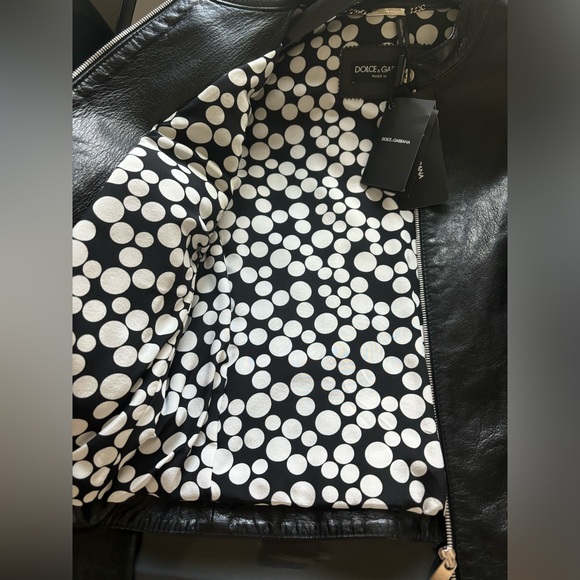 Dolce & Gabbana Woman's Black Leather Jacket, Size 42 - Picture 3 of 13